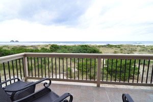 Small balcony with view of ocean