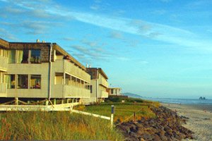 Exterior of a hotel off the beach